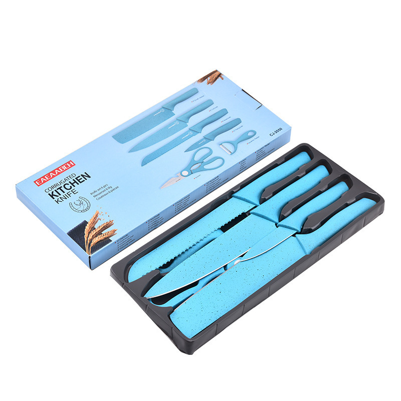 Fabricantes transfronterizos de utensilios de cocina de acero inoxidable color sólido conjunto de utensilios de cocina conjunto de cuchillos