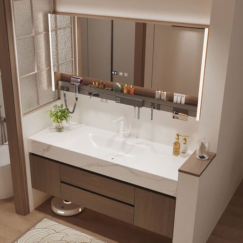 Medieval Style Washbasin Bathroom Cabinet Walnut Bathroom Slate Hot-Bent Integrated Basin Washbasin Cabinet Combination Bathroom Cabinet Medieval Style Washbasin Bathroom Cabinet Walnut Bathroom Slate Hot-Bent Integrated Basin Washbasin Cabinet Combination Bathroom Cabinet