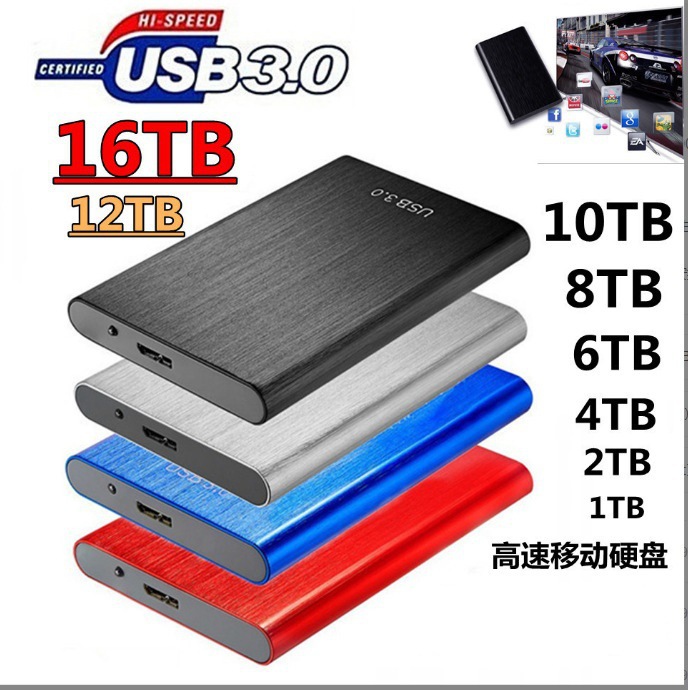 Cross-Border Hot Selling Expansion and Upgrade High-Speed Mobile Hard Drive 1T/2T 4t 6t 8t 10t 12t External Hard Drive