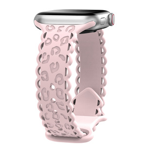 Factory Suitable for 1-8 Generations/S9 Lace Engraving Concave Leopard Print Silicone Apple Watch Strap Apple iWatch Watch Strap