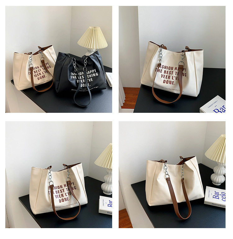 Women's Medium Summer Spring Pu Leather Letter Fashion Square Zipper Tote Bag display picture 1