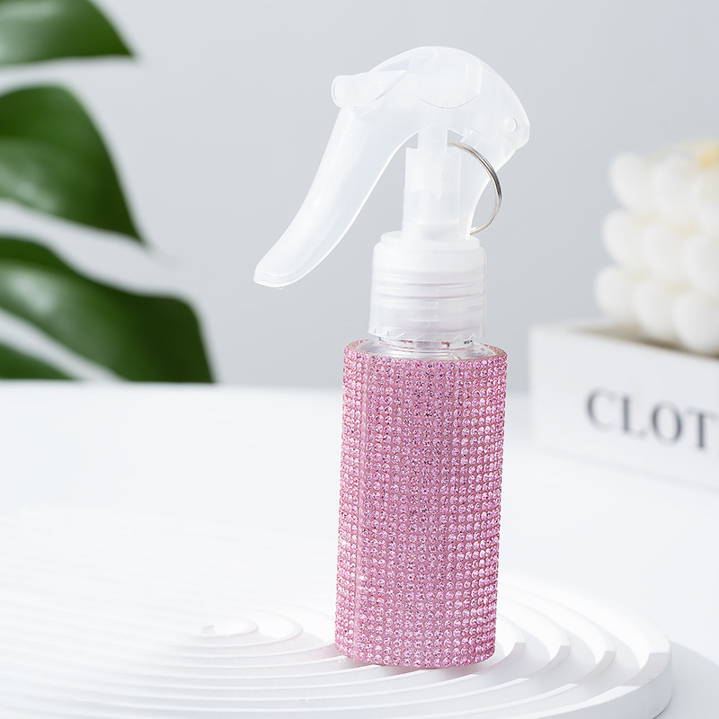 ダイヤモンドがちりばめられた新しいフルダイヤモンドスプレーボトルガーデニング花の水やりプラスチックボトルPETファインミストヘアボトルプレスボトル旅行ポータブル|undefined
