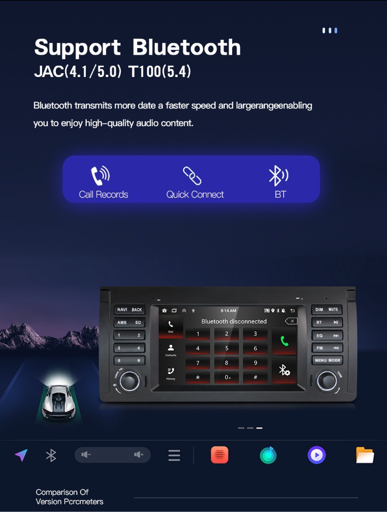 Car-Mounted Central Control Large-Screen Navigation System Suitable for Bmw X5 E53 M5 Wireless Carplay Radio Player