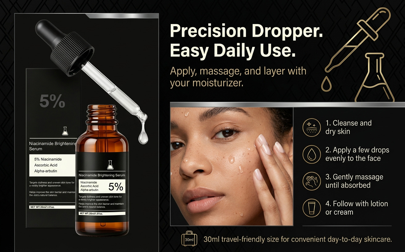 Cross-border Best Seller 5% Niacinamide Brightening Essence - Gentle Moisturizing Brightening Skin Essence Hydrating Soothing