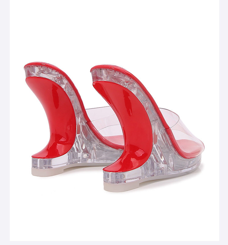 Giày sandal cao gót nữ trong suốt pha lê hở mũi gót nhọn — bạc, màu đỏ, trắng, đen chi tiết 31