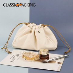 New simple cosmetic bag Japanese and Korean drawstring drawstring lazy cosmetic storage bag travel portable canvas toiletry bag