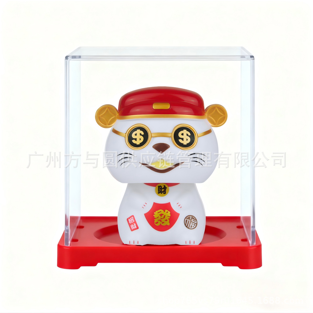 2 pulgadas energía solar mini gatos de fortuna mini mini mini oficina de escritorio suministros de automóviles decoración