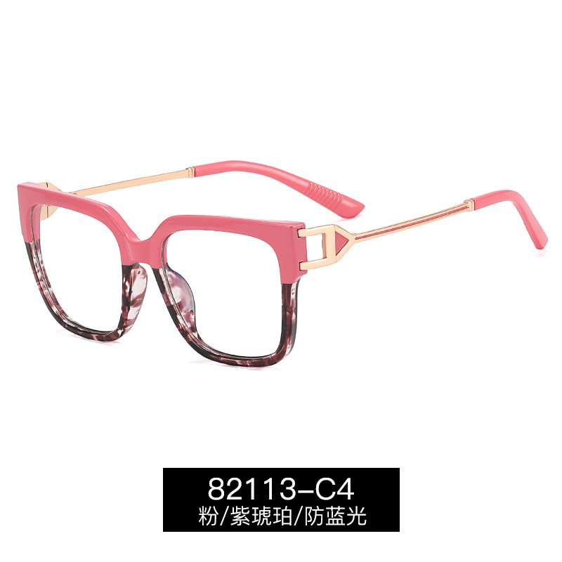 82113 europeo y americano nuevo anti-azul gafas marco moda color tr90 caja tendencia de color liso con espejo de primer plano