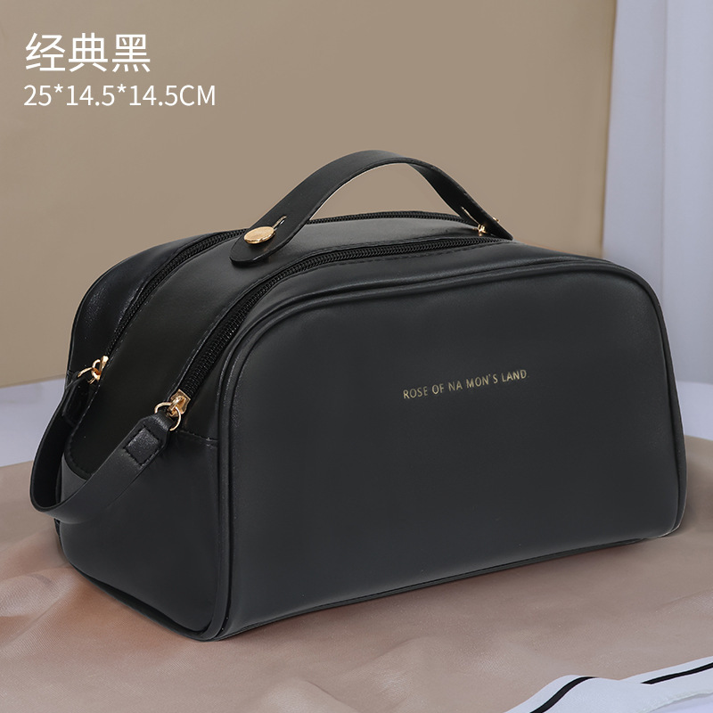 Pu枕ポーチ高颜値ダブルジッパーポータブル大容量旅行用品洗面収納バッグ卸売|undefined