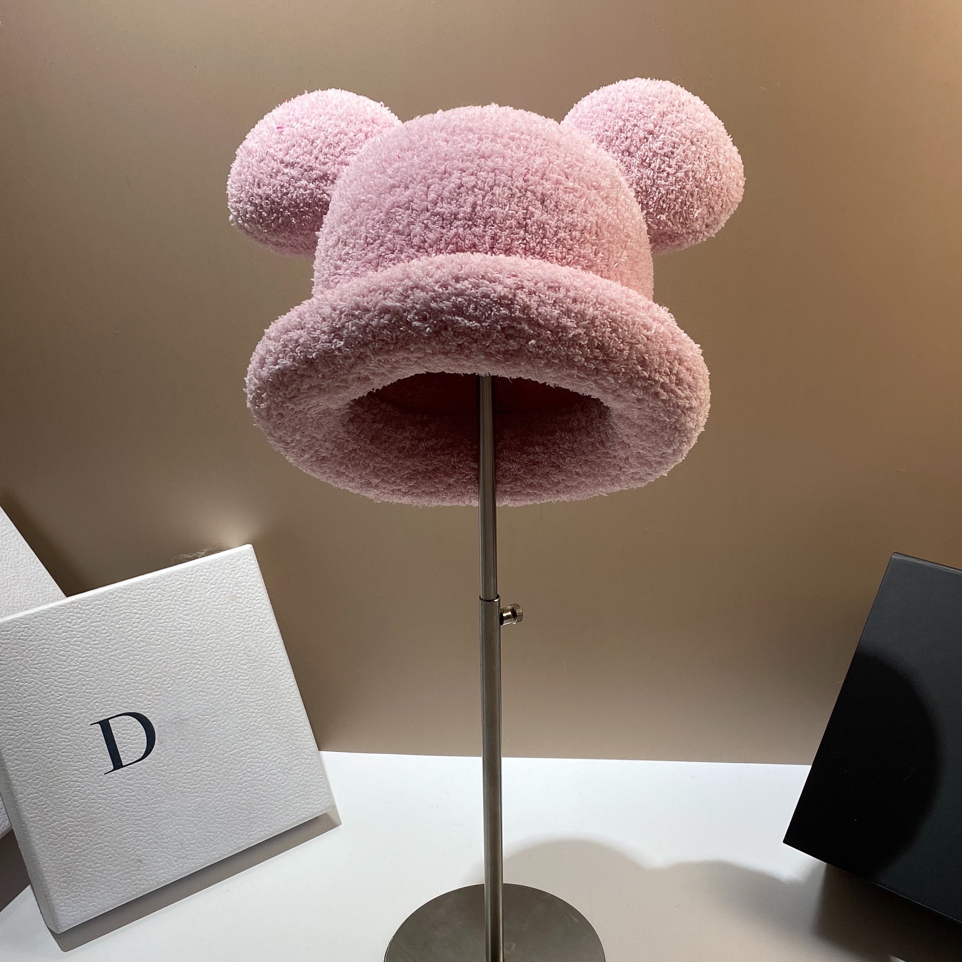 Bear Eared Brimless Female Hat with New Trend Cute and Sweet Headband Hat Personalized and Versatile Warm and Windproof Basin Hat_voghion.com