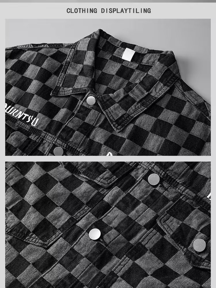 Denim Hoodie For Men Spring And Autumn Casual Printed Jacket_voghion.com
