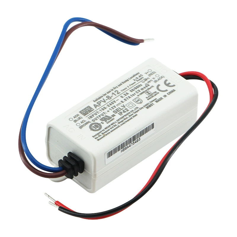 APV-8-12 Тайвань Mingwei 8W12V влагостойкий светодиодный источник питания 0.67A освещение декоративное лента держатель дисплея постоянное напряжение