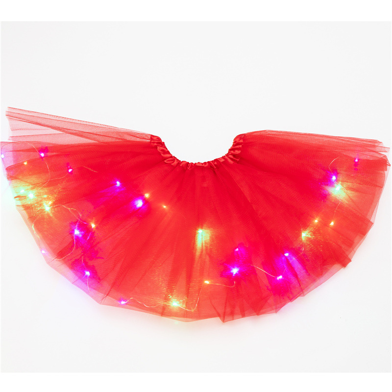 Ins Led Tutu Skirt with Lights, Half-Length Mesh Skirt, Led Lighted Puffy Skirt, Large Pleated Skirt, Fresh and Sweet