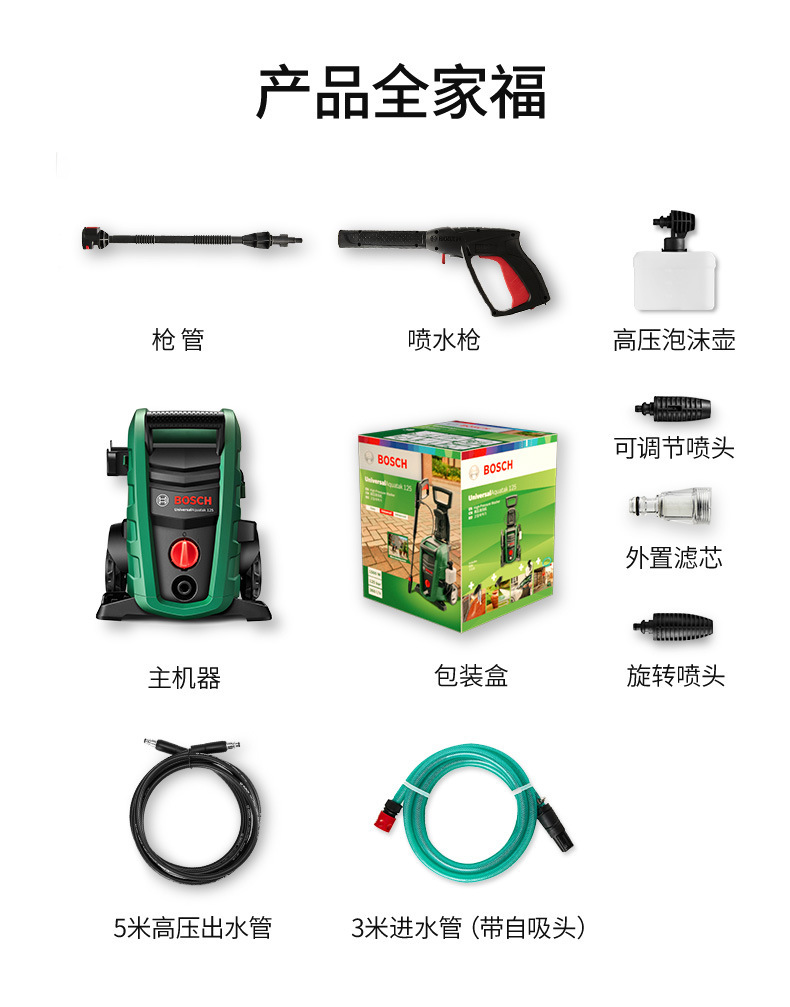 Bosch High-Pressure Cleaning Machine, Car Washing Machine, Household Self-Priming High-Power Water Gun, Garden Floor Washing Machine, Intelligent Pure Copper Water Pump