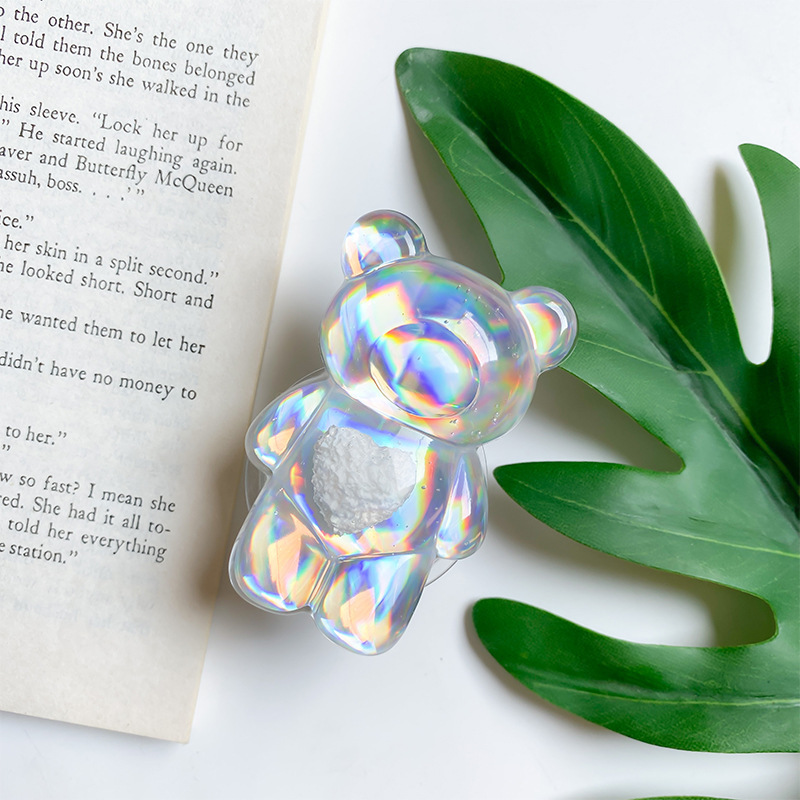 Supporto per airbag per telefono Little Bear Adesivo laser creativo scalabile Desktop Stabile e portatile Instagram coreano_voghion.com