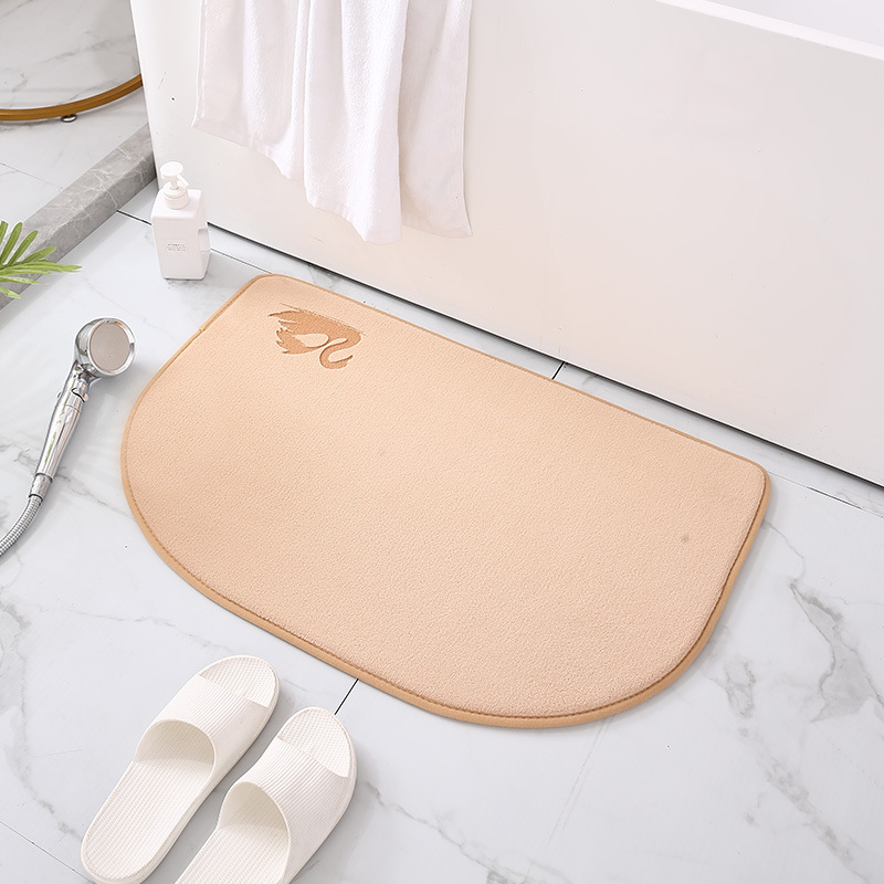 Alfombra de puerta semicírculo transfronterizo máquina lavable baño absorbente de secado rápido alfombra de esponja de memoria baño alfombra de piso de rebote lento
