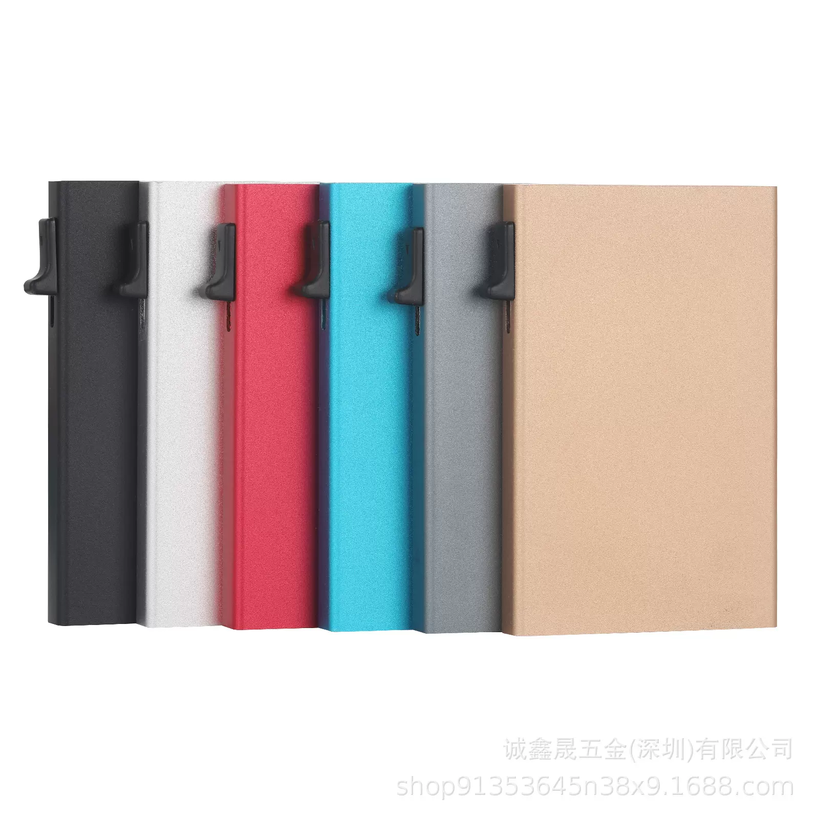 厂家批发铝合金信用卡盒 名片盒 自动弹出防磁防盗刷RFID铝制卡包