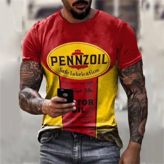 Cross-border Amazon hombres camisa de cuello redondo retro manga corta estilo europeo y americano impreso N ° 66 carretera carta camiseta