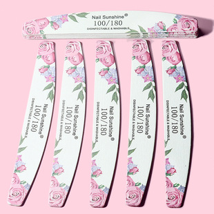 Pink rose wood file special 100/180 for manicure and polishing thin durable fine sand strip