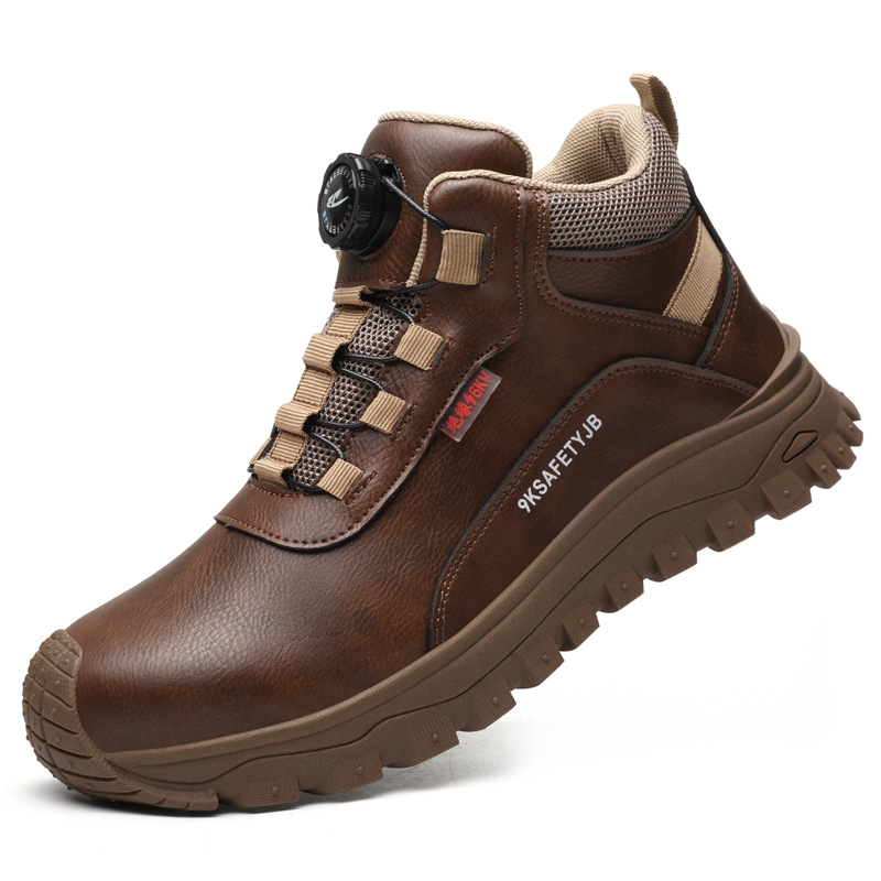 Personalizada mayorista transfronteriza anti-golpe anti-perforación zapatos de protección laboral cómodos de ultrafibra de aislamiento 6KV botones zapatos de seguridad para hombres