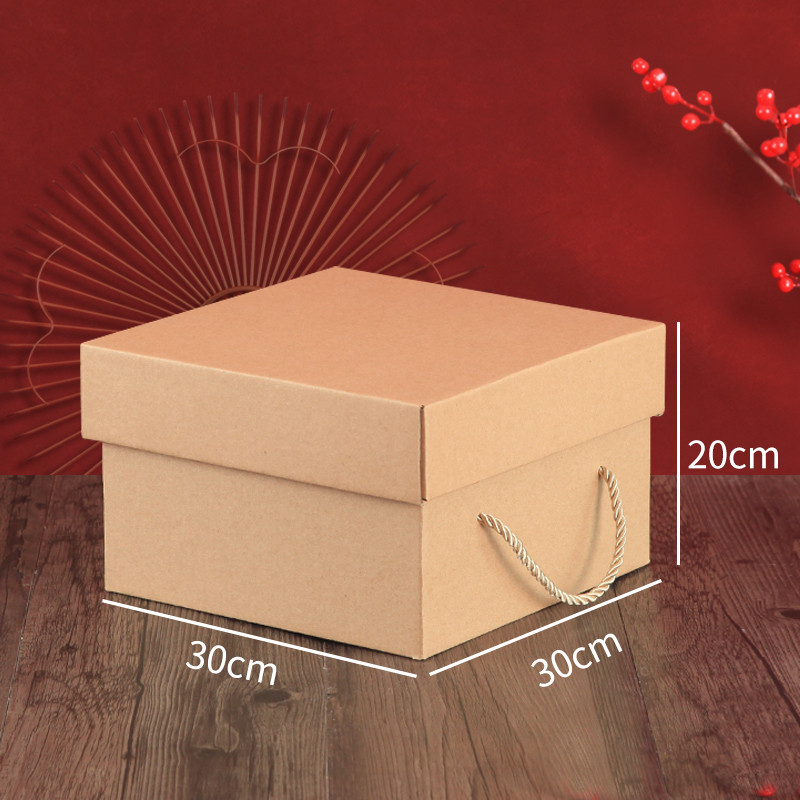 Caja de embalaje de papel corrugado kraft cuadrado caja de regalo de té caja de embalaje exterior caja de regalo kraft portátil caja vacía