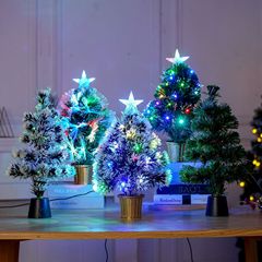国境を越えた人気スポット卸売り七彩光ファイバ発光クリスマスツリー祭りデパートホテルのショーウインドー装飾配置