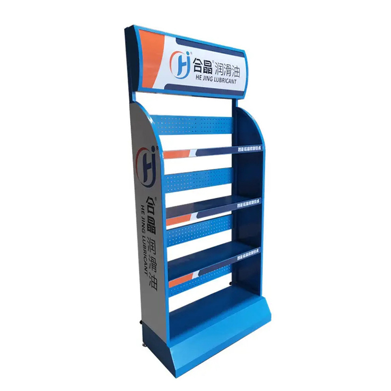 定制生产汽车机油润滑油展架金属清洗剂干燥剂金属多层展示架货架