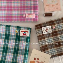 韩系INS风色织棉彩色格子布料手 工DIY桌布背景布大肠发圈童服装