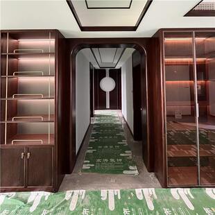 To undertake the whole case of the new Chinese-style whole house wine cabinet living room ebony wood storage cabinet villa door measuring ruler large flat layer