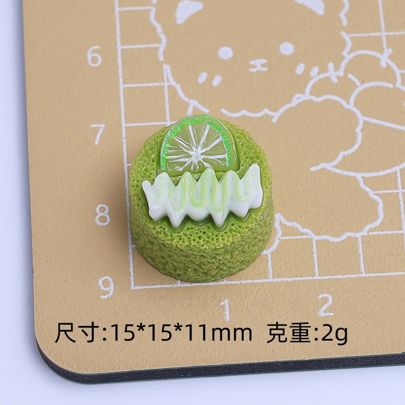 カラフルなライムクリームケーキ漫画手作り diy クリーム接着剤樹脂アクセサリー小さなアクセサリージュエリー材料卸売|undefined