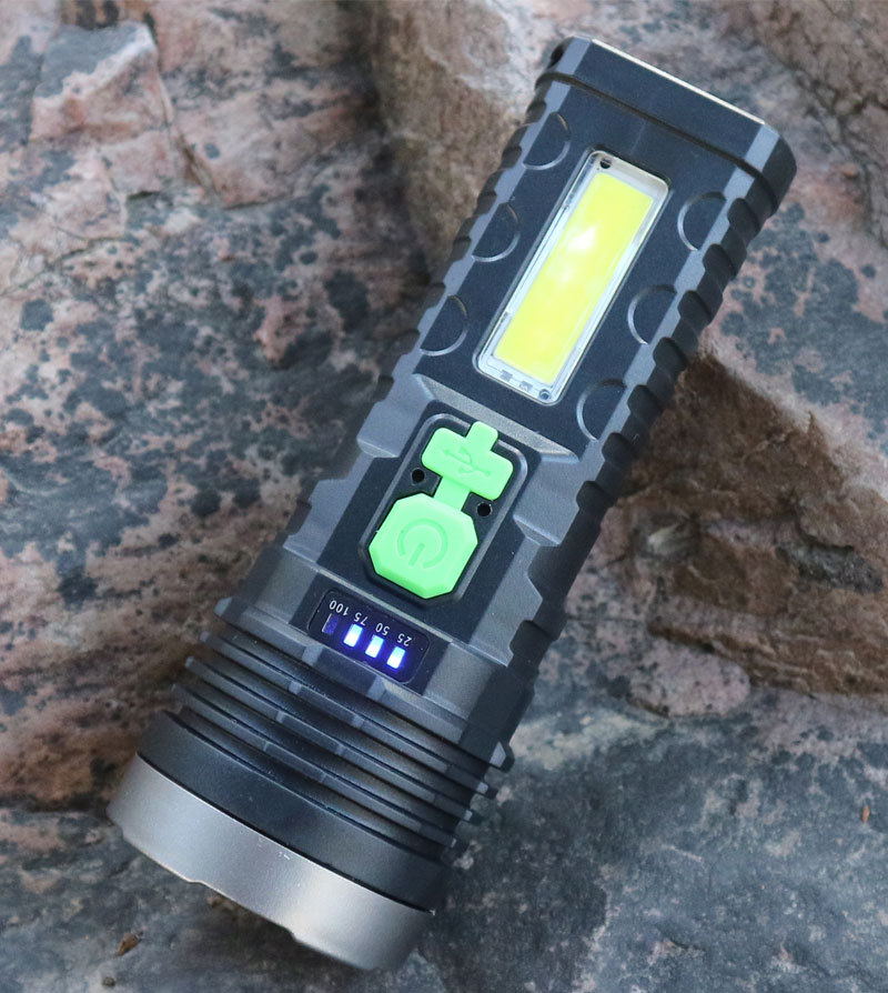 822LED太阳能充电强光手电筒 COB侧灯塑料 USB充电远射 家用照明详情26