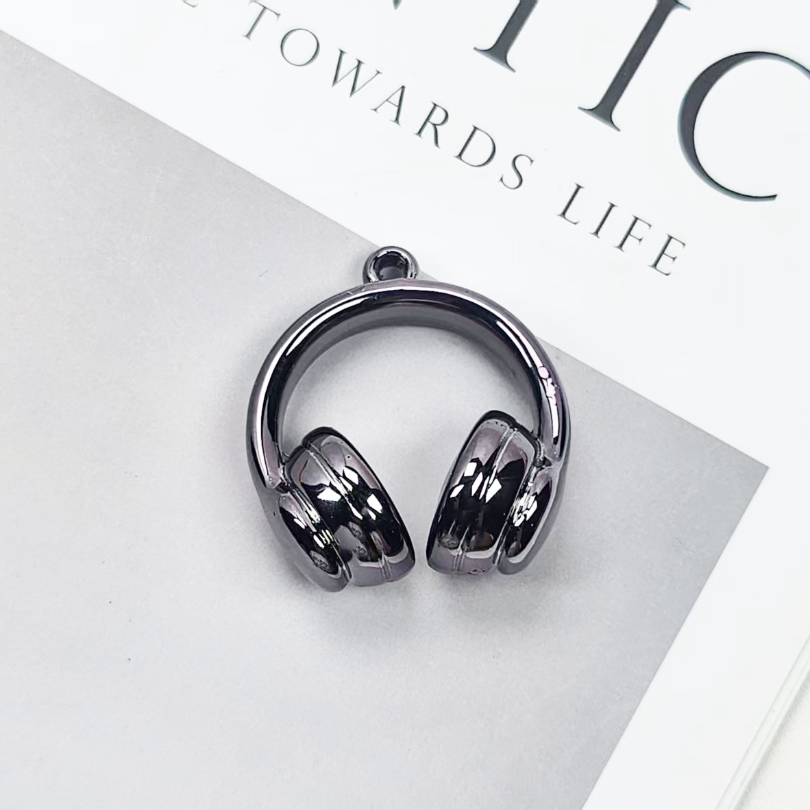 アクリルペイント 2 色グラデーションヘッドフォンビーズぶら下げ穴ビーズ diy 携帯電話チェーンペンダントネックレス素材ジュエリーアクセサリー