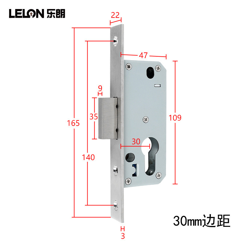 Cuerpo de cerradura de puerta de aleación de aluminio de puente roto unilateral lengua de bloqueo de canal de acero inoxidable bloqueado con marco puerta de vidrio cuerpo de cerradura de puerta invisible