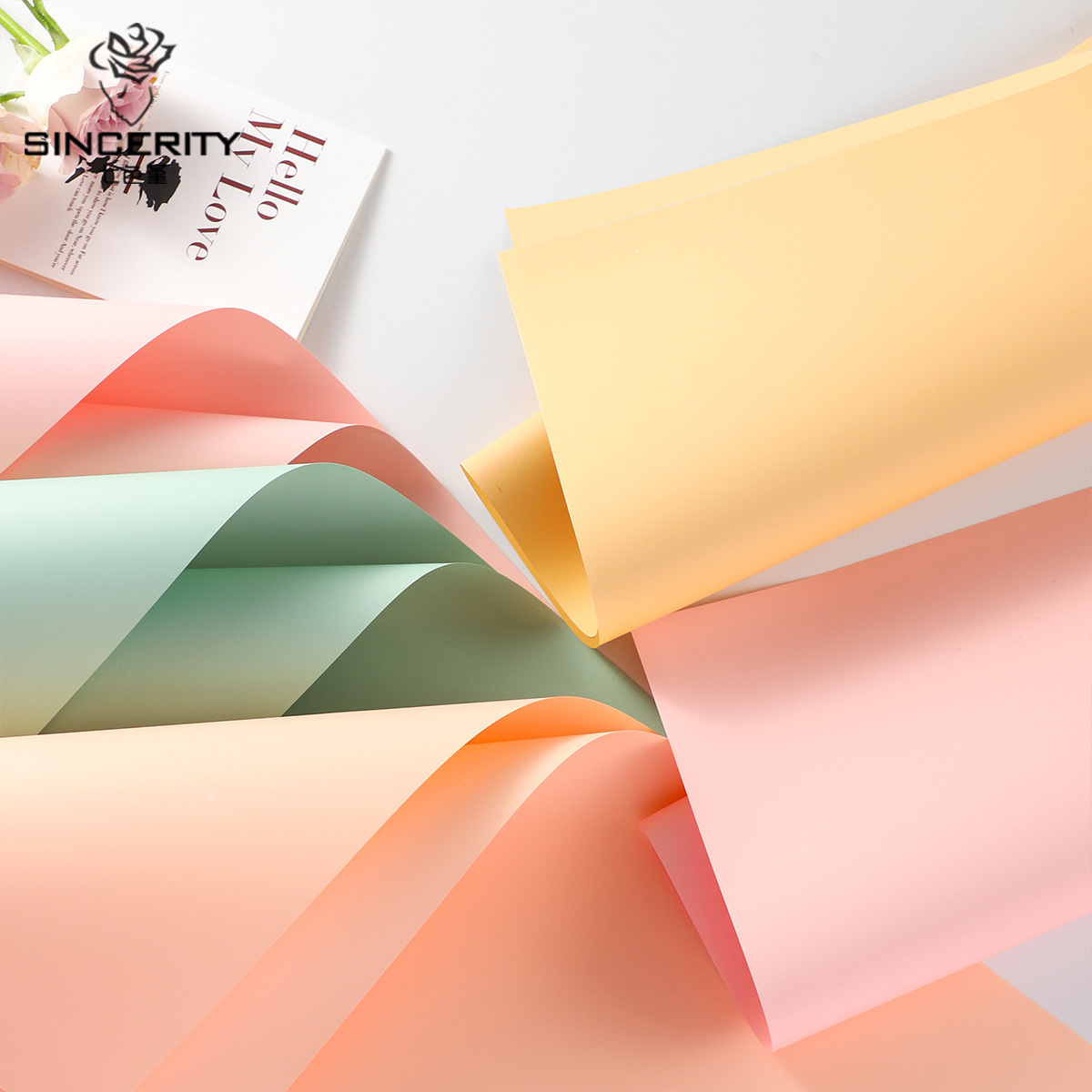 7 colores cordier sólido papel 8 hilos engrosado impermeable sólido papel floral floral florista embalaje de flores DIY embalaje