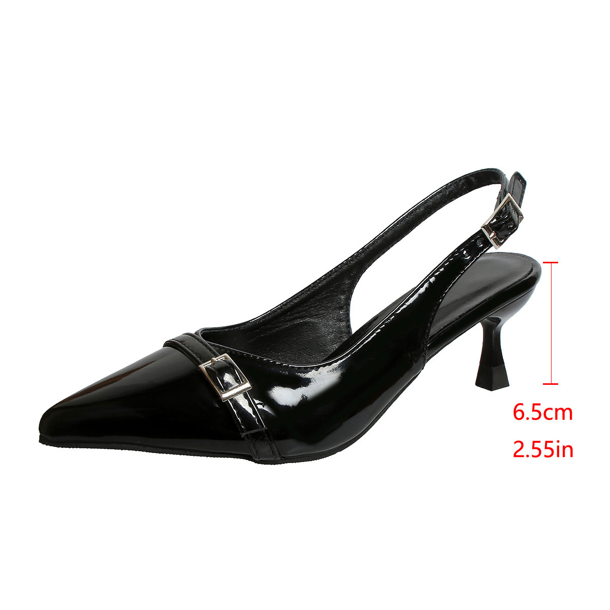 Sandalias de Tacón Alto con Punta Cerrada de Tela y Caucho, Tacón Fino, Punta Afilada, para Mujer, Verano image 7