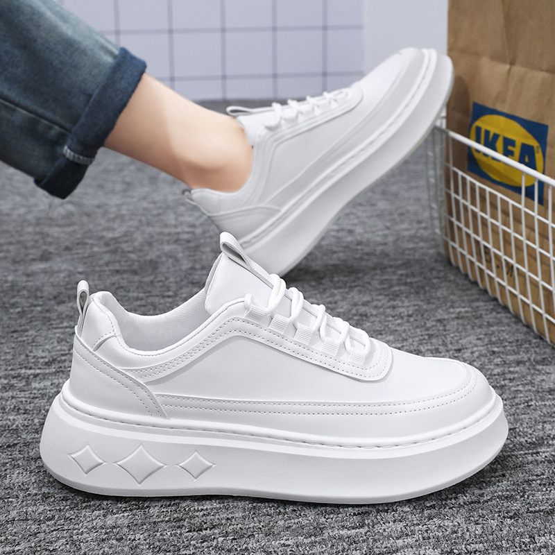 Men's Shoes summer new breathable white shoes men's trendy all-match hidden height increasing sports casual sneakers Daddy Fashion Shoes