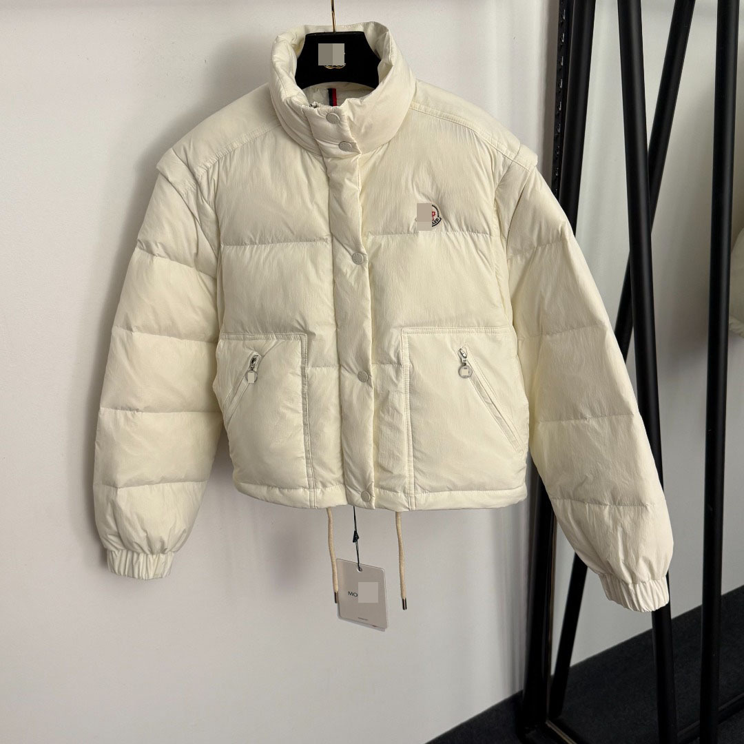 Shenzhen Nanyou High-End Export Women's 90% White Duck down Filled Detachable Sleeve Short Long-Sleeve down Jacket Coat