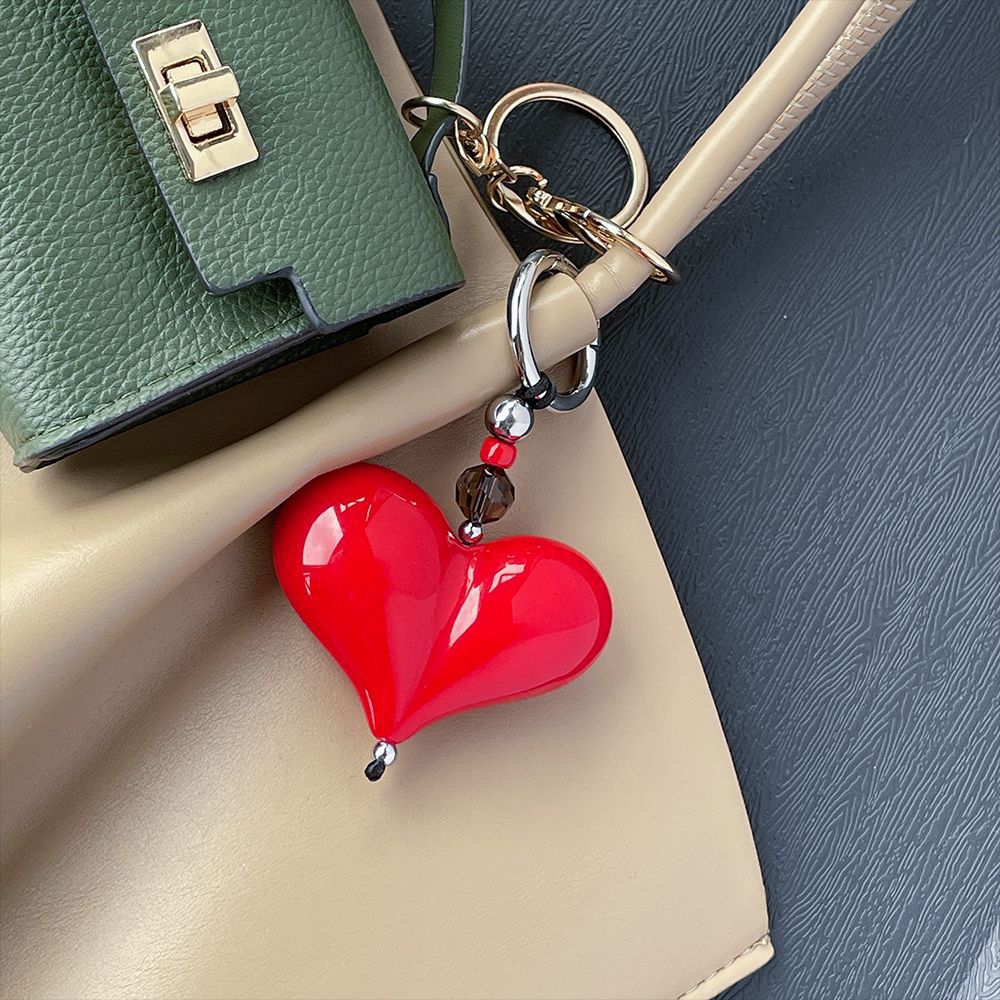 35g Weight Bag Pendant, Mobile Phone Pendant, Keychain Classification 1 Piece Quantity Alloy, Resin Material Heart Shape Pattern Cute Style 1 Piece Cute Heart Shape Alloy Resin Bag Pendant Mobile Phone Pendant Keychain 7