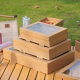 Kraft paper disposable lunch box camping outdoor picnic box barbecue afternoon tea dessert cake fruit packing box