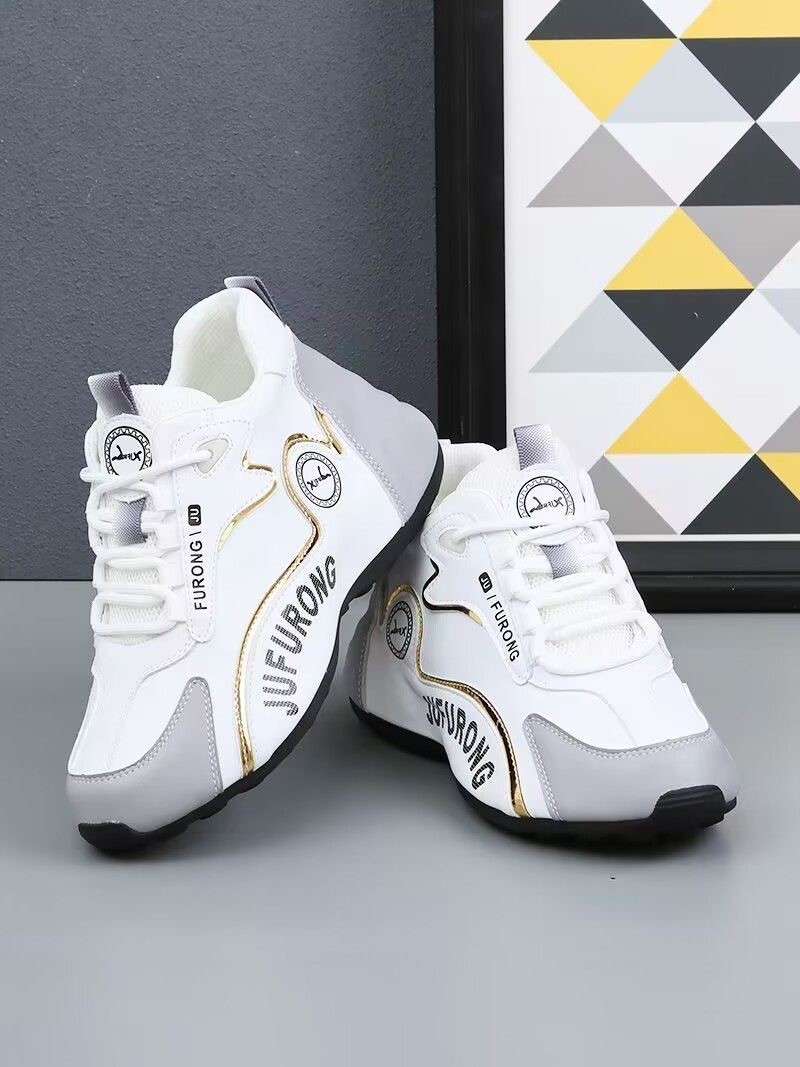 Chaussures pour hommes, baskets blanches unisexes épaisses, chaussures de sport tendance pour le printemps, style populaire sur TikTok, chaussures de papa pour couples_voghion.com