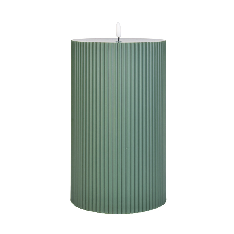 Transfronterizo para la decoración del hogar de cumpleaños de velas LED de banda gruesa vertical francesa retro verde oscuro velas electrónicas