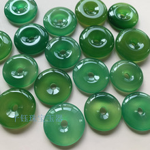 高冰马料绿玉髓平安扣吊坠批发 男女款绿玛瑙平那口挂件大小号