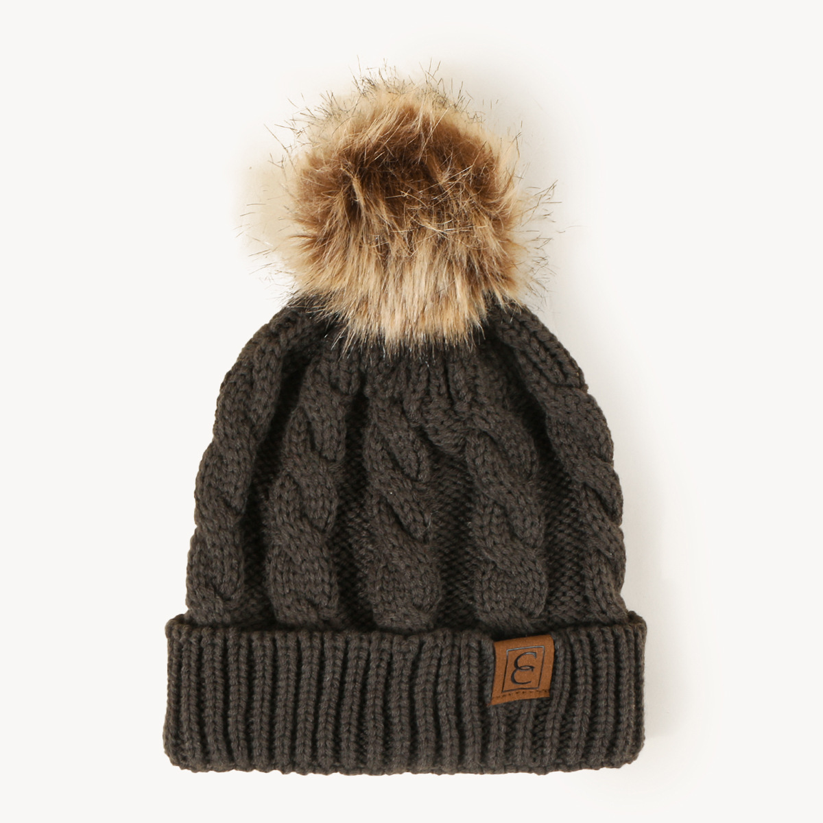 korean style warm leather label fur ball knitted hat wholesale Nihaojewelrypicture21