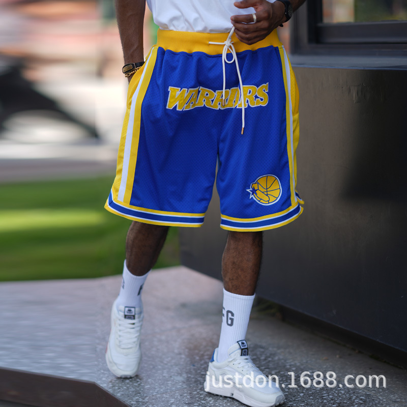 JUST DON Warriors Sports Basketball Shorts European and American Fashion Brand Loose Large Size Quick Dry Pants Men's Wholesale JUST DON Warriors Sports Basketball Shorts European and American Fashion Brand Loose Large Size Quick Dry Pants Men's Wholesale