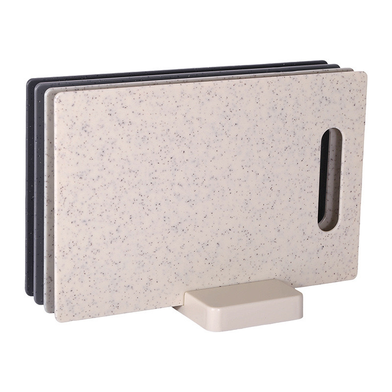 Plastic Classification Cutting Board Four-piece Set Imitation Marble Pattern Cutting Board Multifunctional Double-sided Food Supplemental Cutting Board with Base