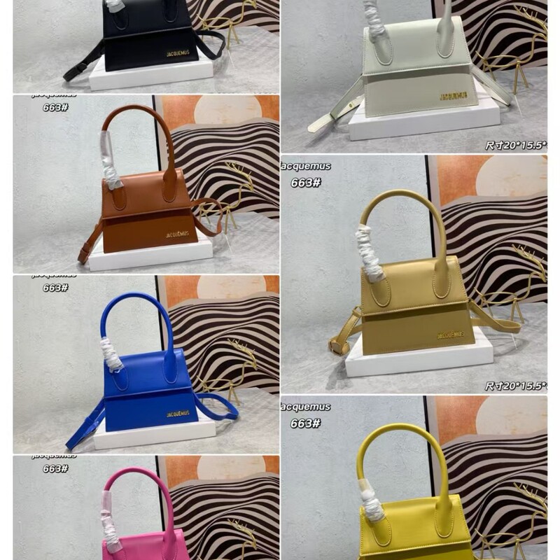 Jacquemus Niche Design High-Quality Textured Leather Women's Bag with a Unique Curved Handle for Shoulder, Crossbody, and Hand Carry Jacquemus Niche Design High-Quality Textured Leather Women's Bag with a Unique Curved Handle for Shoulder, Crossbody, and Hand Carry