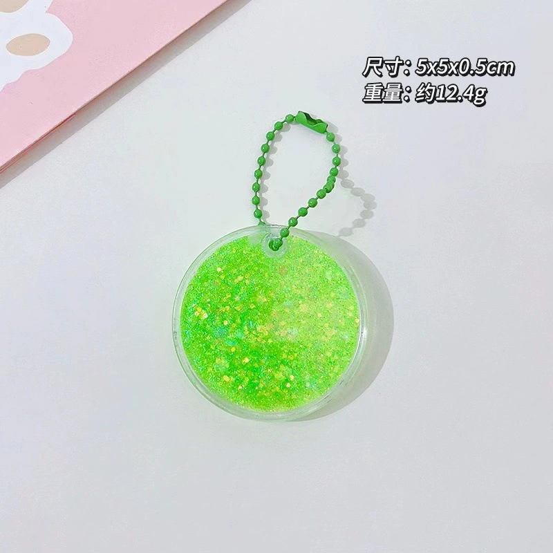 Transparent Creative Keychain DIY, 7×6×1.8 cm, assorted laser & glitter designs (random chain)
