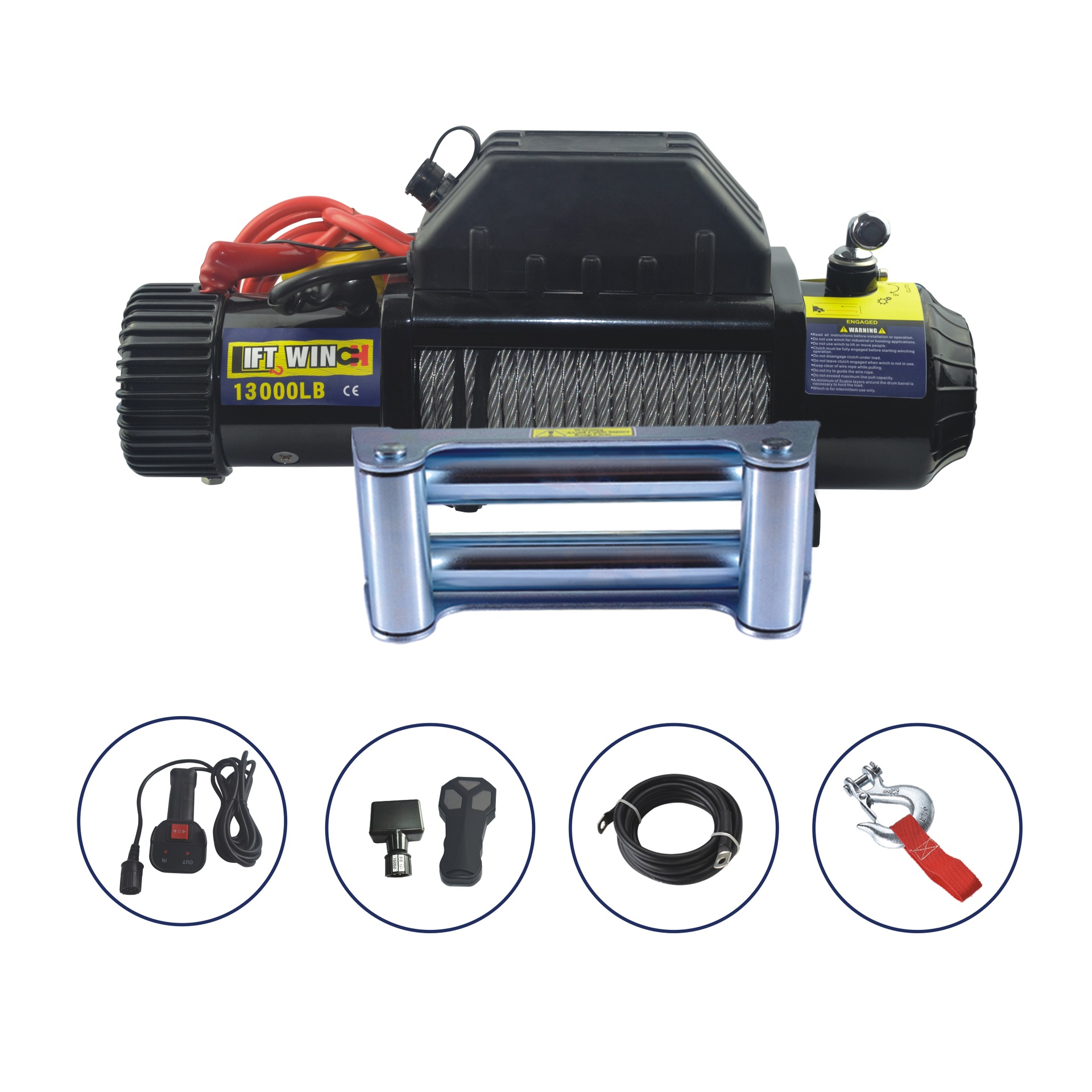 厂家直供 越野车使用电动绞盘12v/24v 车载小吊机现货供应12000磅