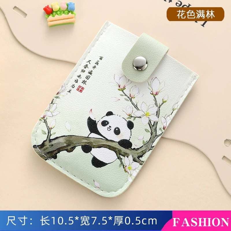 Card holder retro small ultra-thin cartoon design, compact multi-pattern card wallet