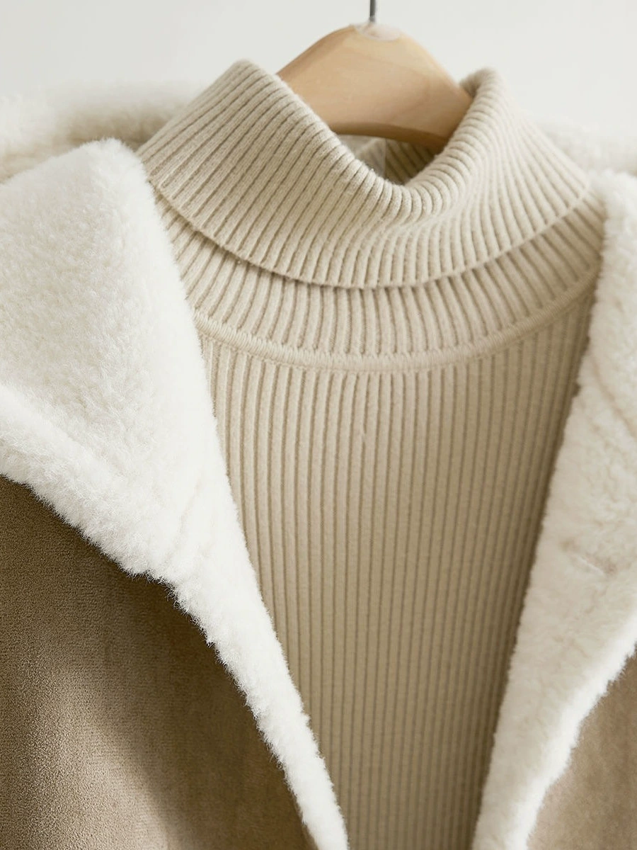 Khaki winter warm hoody for mother, down jacket, high-end